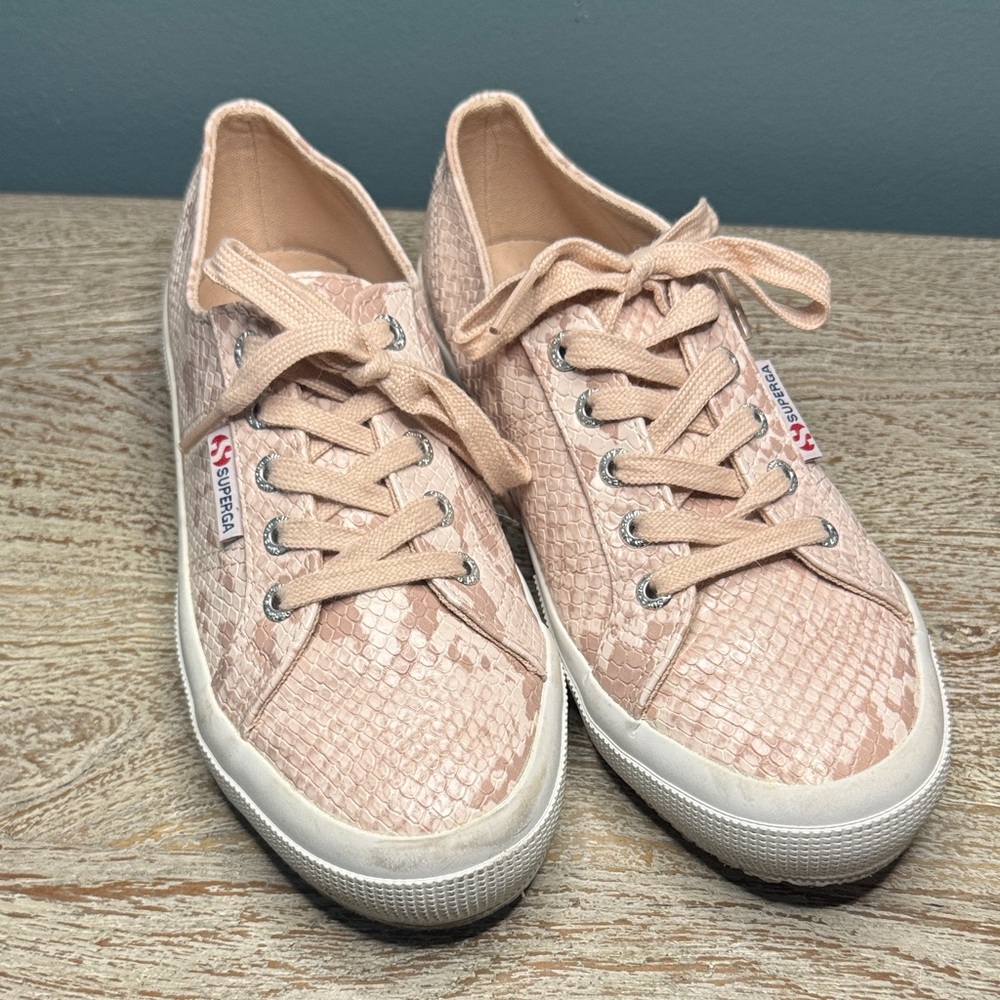 Superga Women's Pink Textured Sneakers